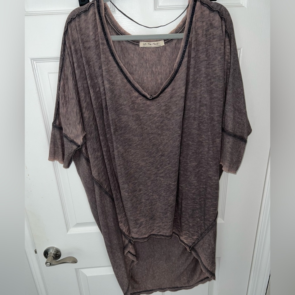 Free People Gray Oversized Tunic